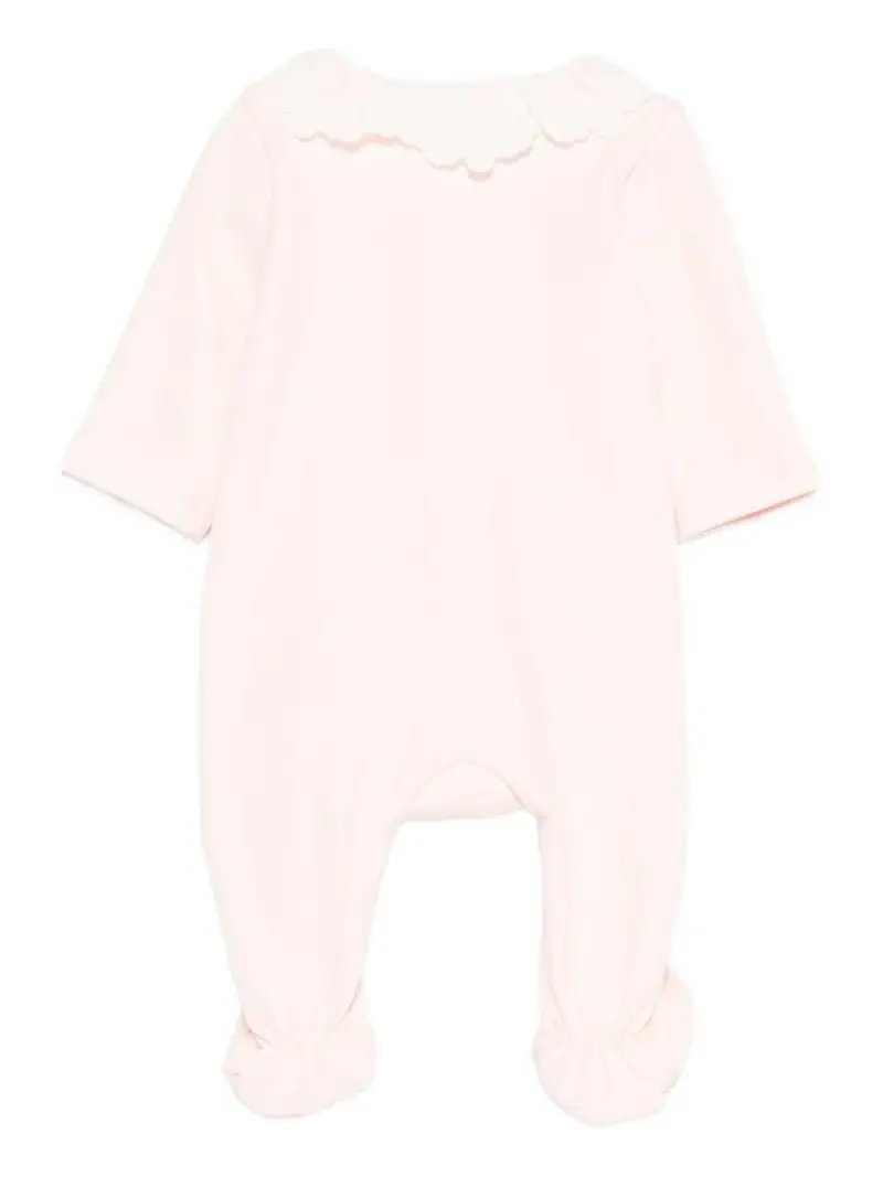 Set Neonato con Stampa e Colletto a Smerlo Rosa Cipria miniatura 3