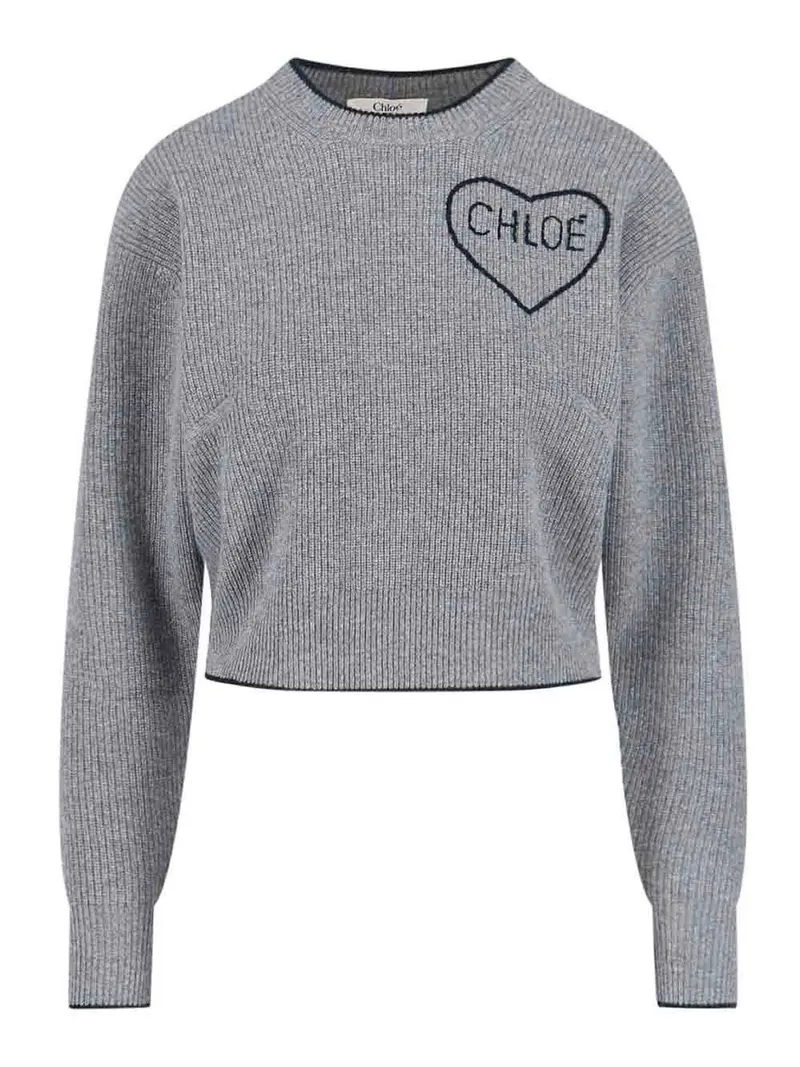 Maglione Logo Grigio