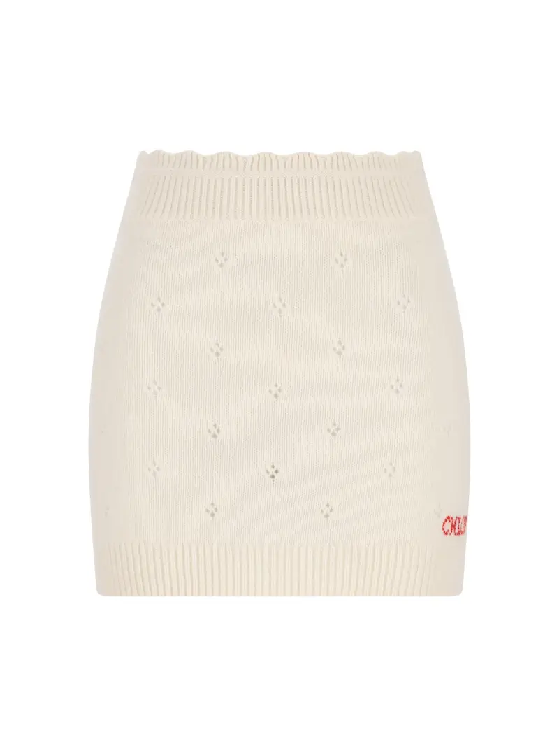 Minigonna Aderente In Lana BEIGE