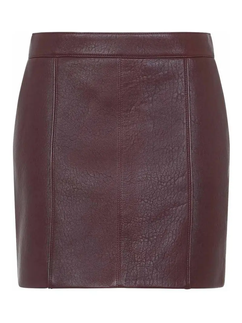 Minigonna in pelle di agnello Viola