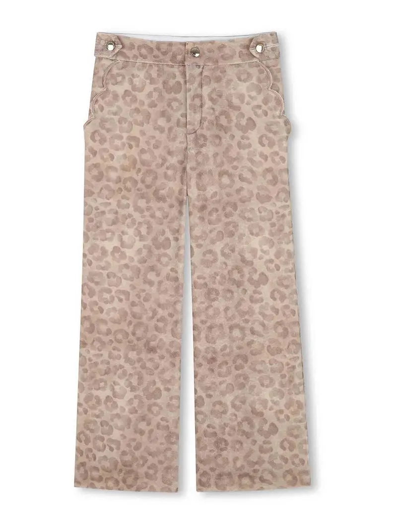 Pantaloni Con Stampa Leopardata Beige