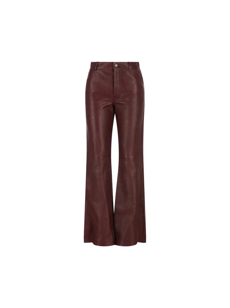 Pantaloni Svasati In Pelle ROSSO