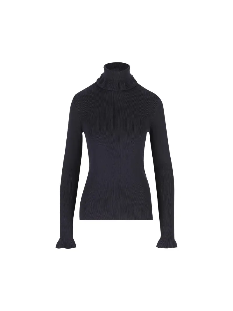 Pullover Dolcevita In Lana E Cotone BLU