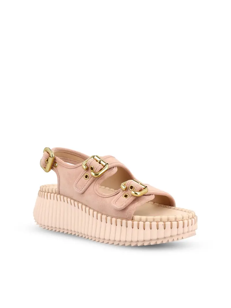 Sandali Con Zeppa Nama ROSA miniatura 2