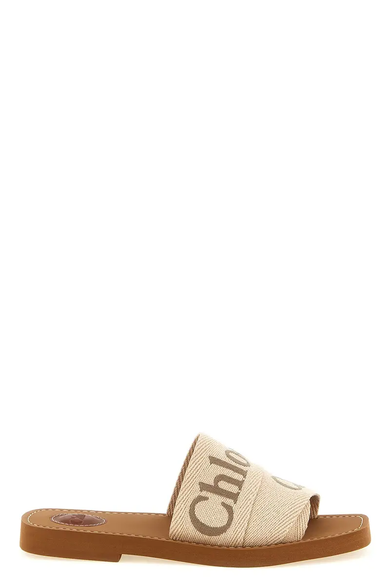 Chloe' Chloé Sandali Woody beige con Banda Logata