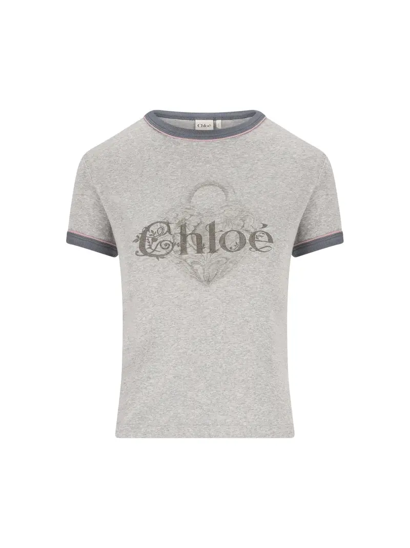 T-shirt Baby Fit Con Logo GRIGIO