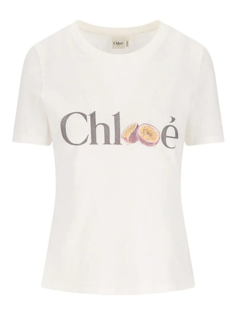 T-shirt in cotone con logo Bianco