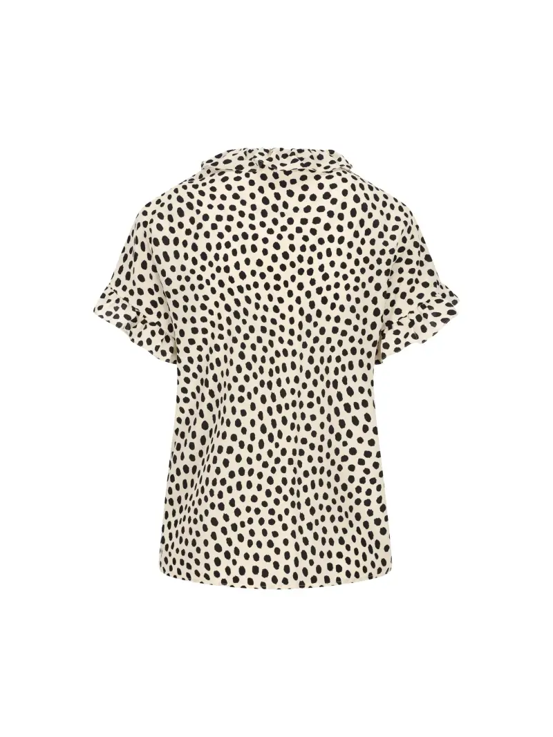 Top Con Volant In Seta BEIGE miniatura 2