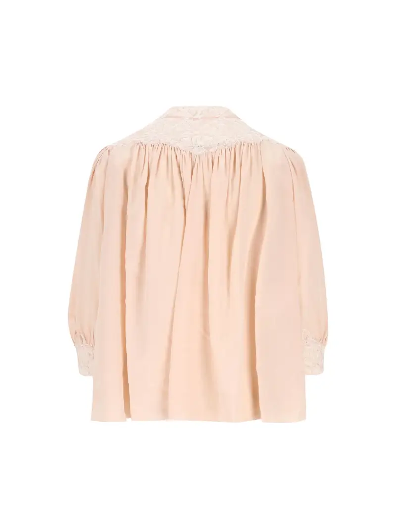 Top Fluido In Crêpe De Chine ROSA miniatura 2