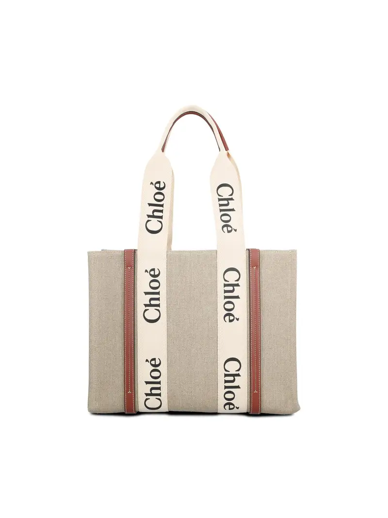 Tote Bag Woody In Lino BEIGE miniatura 2