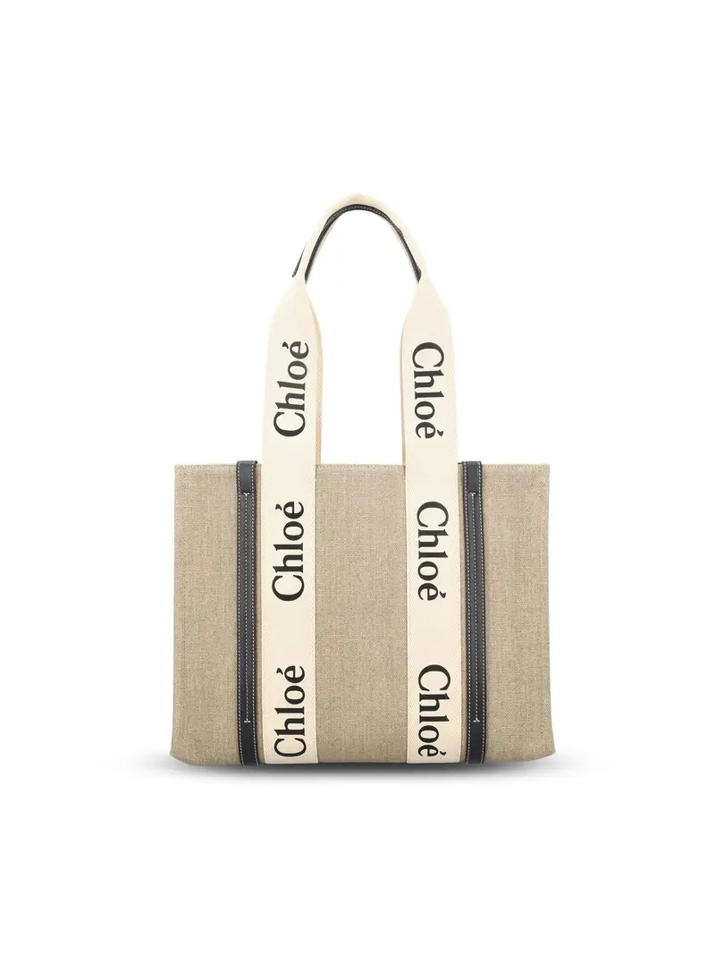 Tote Bag Woody In Lino BEIGE miniatura 2