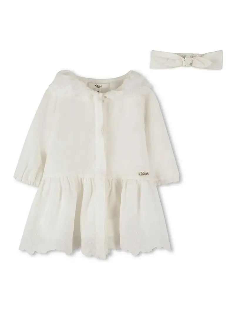 Vestito Con Ruches Bianco