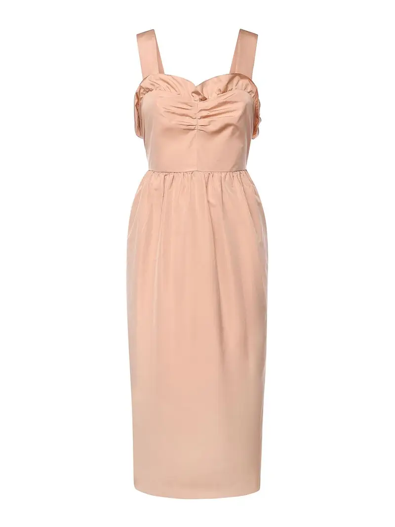 Vestito lungo in misto seta Color Carne E Neutri