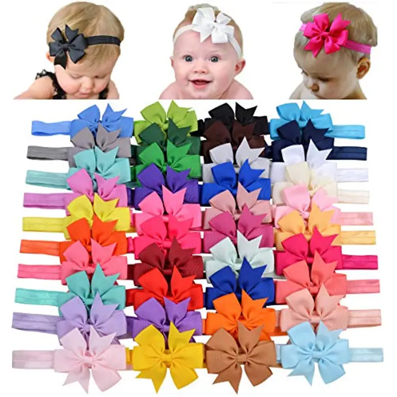 choicbaby 40pcs fasce grosgrain nastro fiocchi per capelli 3 "accessori per neonati bambino
