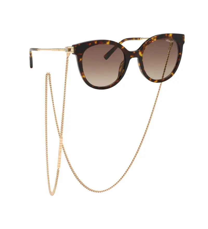 Donna Chopard IKCH405 04BL Occhiali da sole Acetato Havana Marrone Pantos Antiriflesso Sfumato