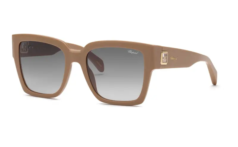 Donna Chopard SCH406 05GN Occhiali da sole Acetato Marrone Fumo Squadrata Antiriflesso Sfumato