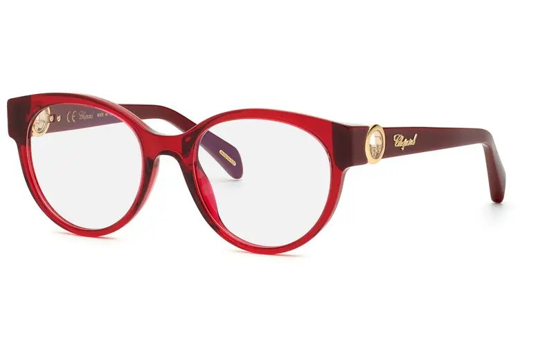 Chopard Donna VCH350S  954 Montature da vista Acetato Bordeaux  Rotonda