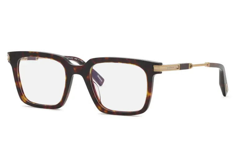Uomo Chopard VCH410 909 Montature da vista Acetato Havana Geometrica