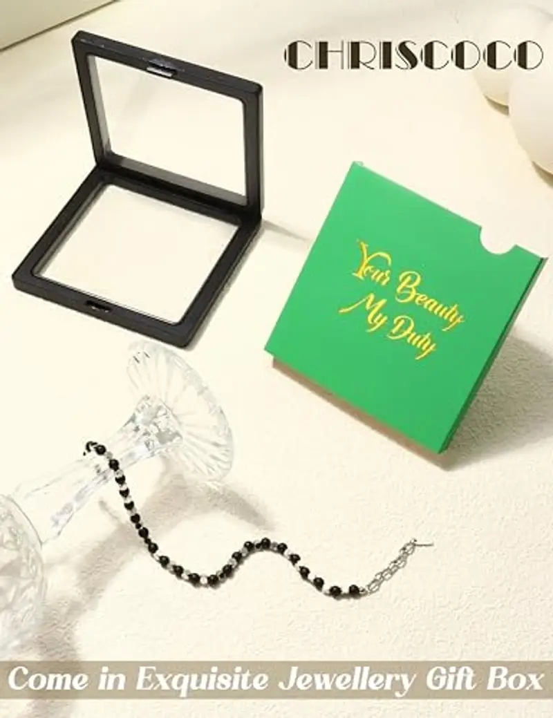 Chriscoco Bracciale Donna e Uomo con Pietre Naturali - Braccialetti di Perline in Acciaio con Occhio di Tigre e Turchese miniatura 3