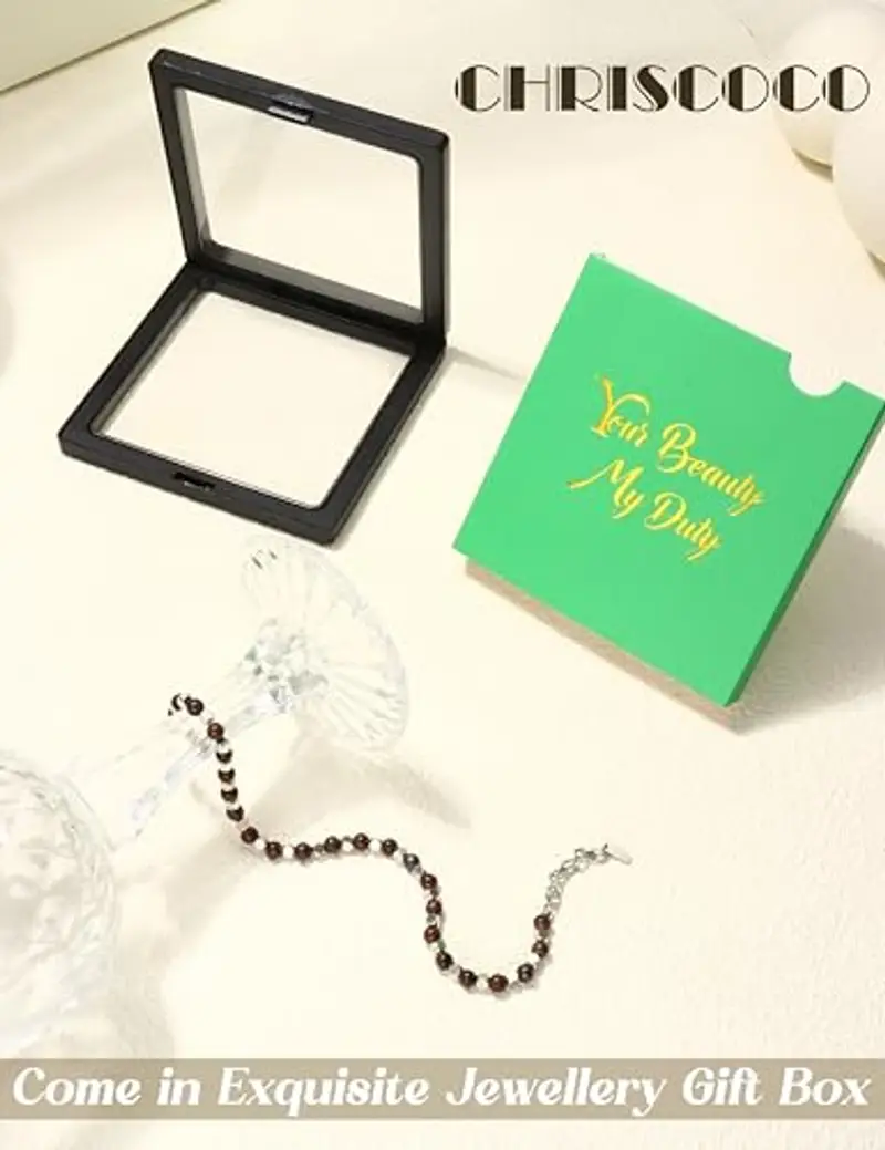 Chriscoco Bracciale Uomo Donna 4MM Pietre Naturali Acciaio Perline Occhio di Tigre Turchese Gioielli miniatura 3