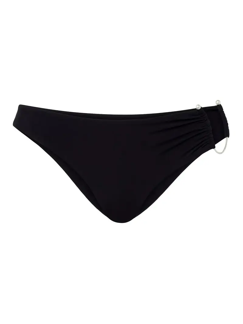 Fondo bikini con punta a U Nero