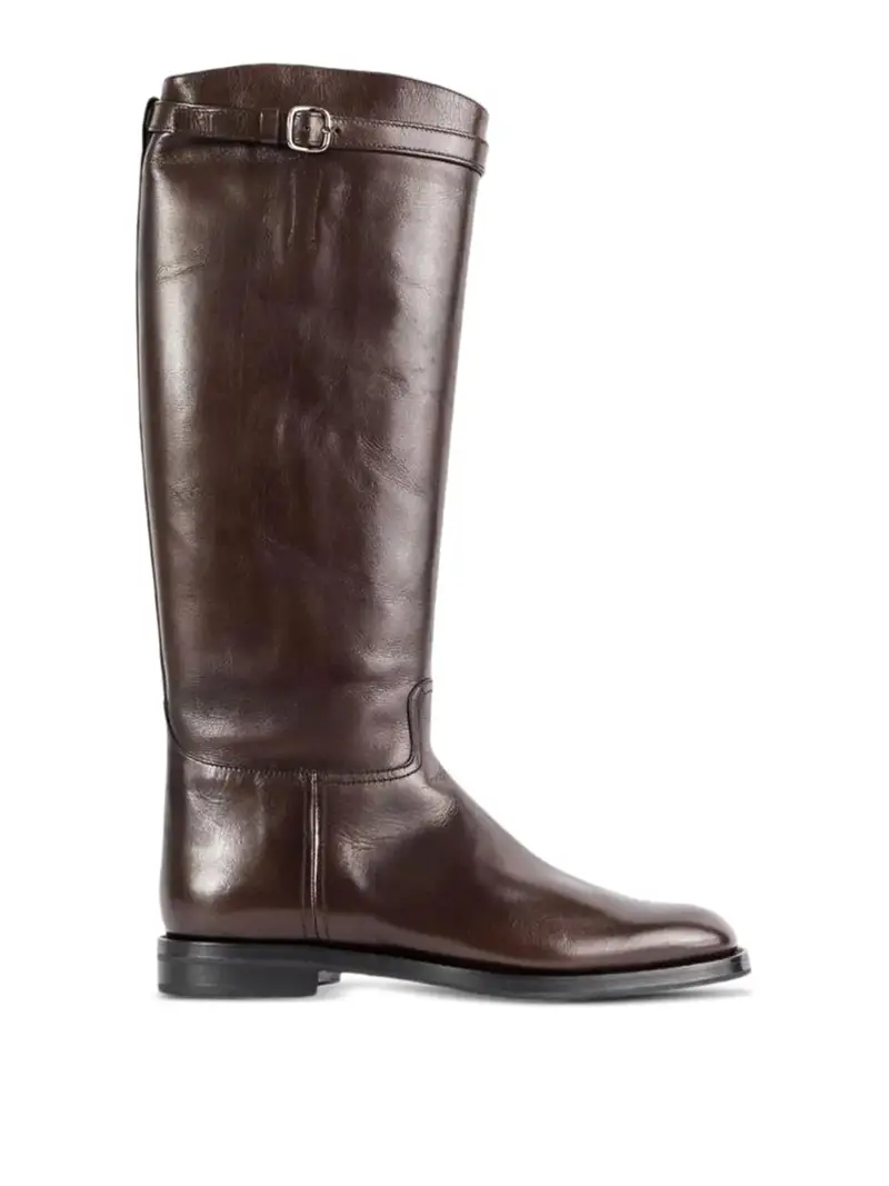 Stivali in pelle Michelle Marrone Scuro
