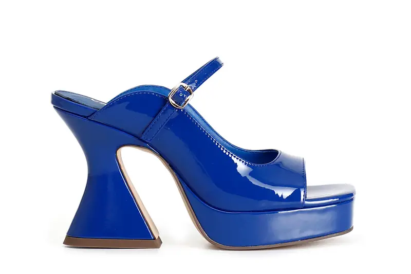 ciabatta con cinturino e fibbia cobalto 37