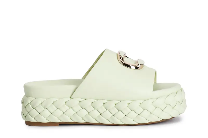 ciabatta con fondo a treccia e accessorio salvia 41