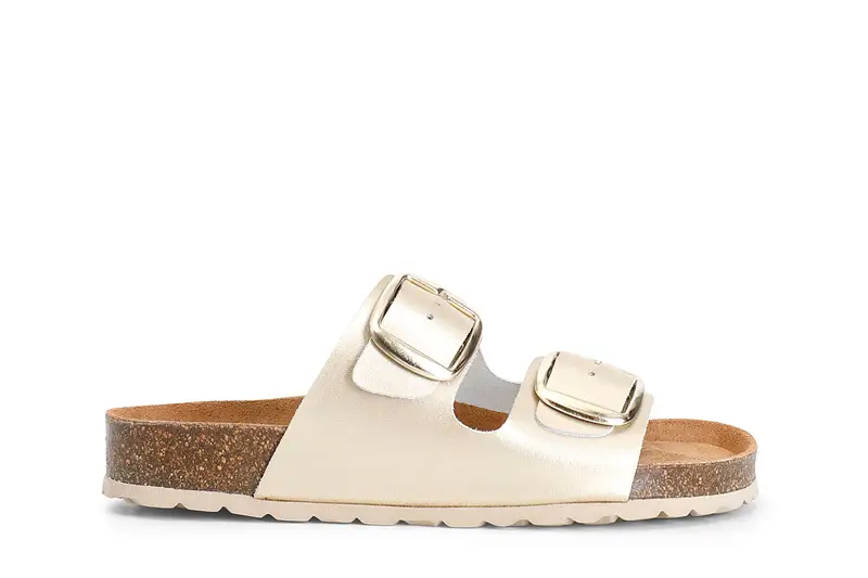ciabatta donna doppia fibbia platino 36