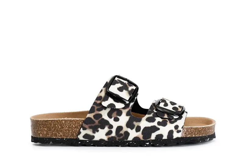 ciabatta donna in tessuto stampato maculato 40