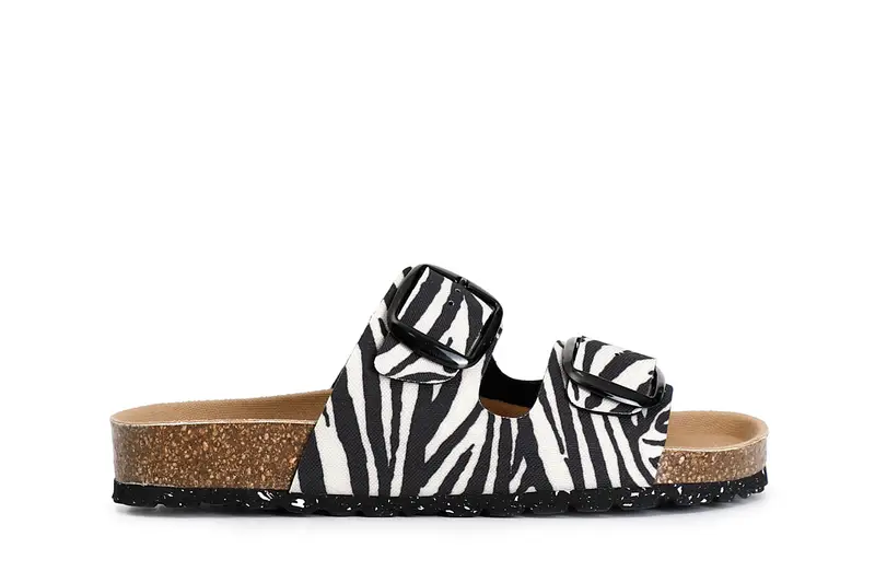 ciabatta donna in tessuto stampato zebrato 35