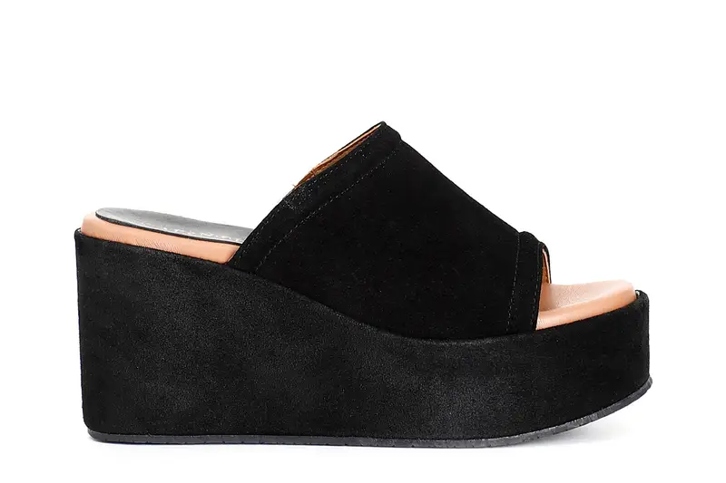 ciabatta in pelle scamosciata nero 39