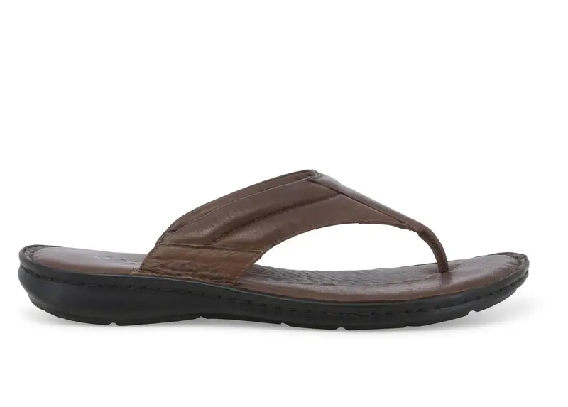 Ciabatta infradito uomo in pelle marrone u75137z