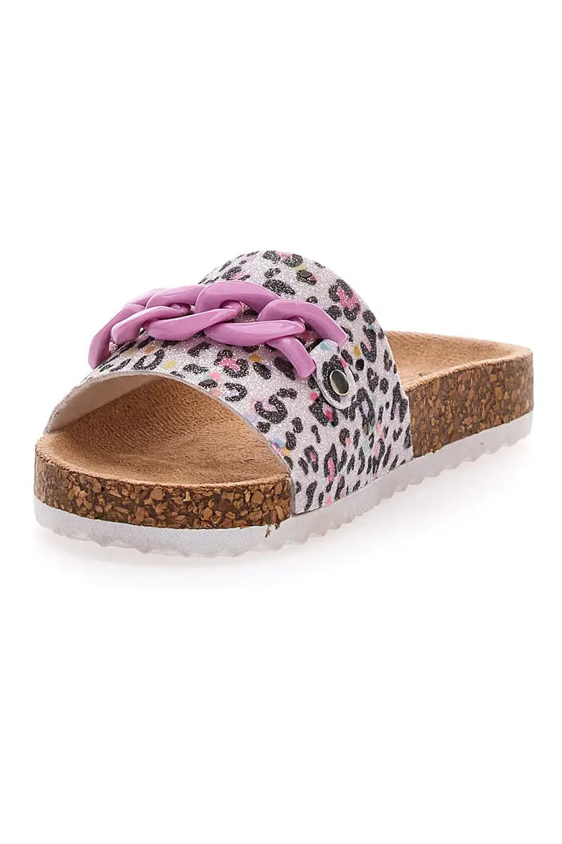 Ciabatta Leopardata rosa e bianca PITT KIDS 14400 miniatura 3