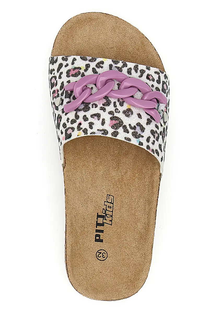 Ciabatte animalier con scritta rosa glitter Pitt Kids 14400 miniatura 3