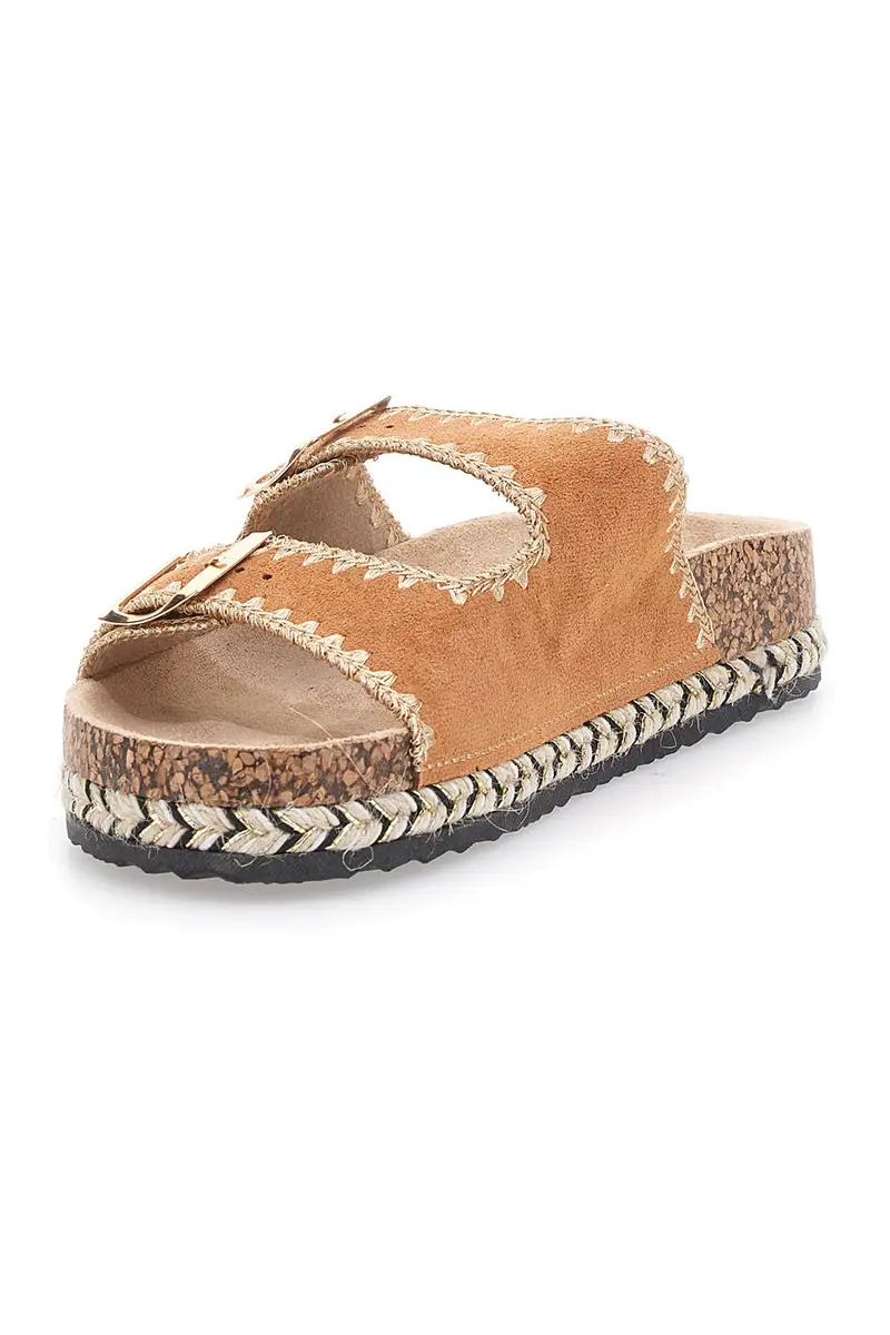 Ciabatte Arancioni con doppia fibbia e suola corda Me & Me 14184 miniatura 3