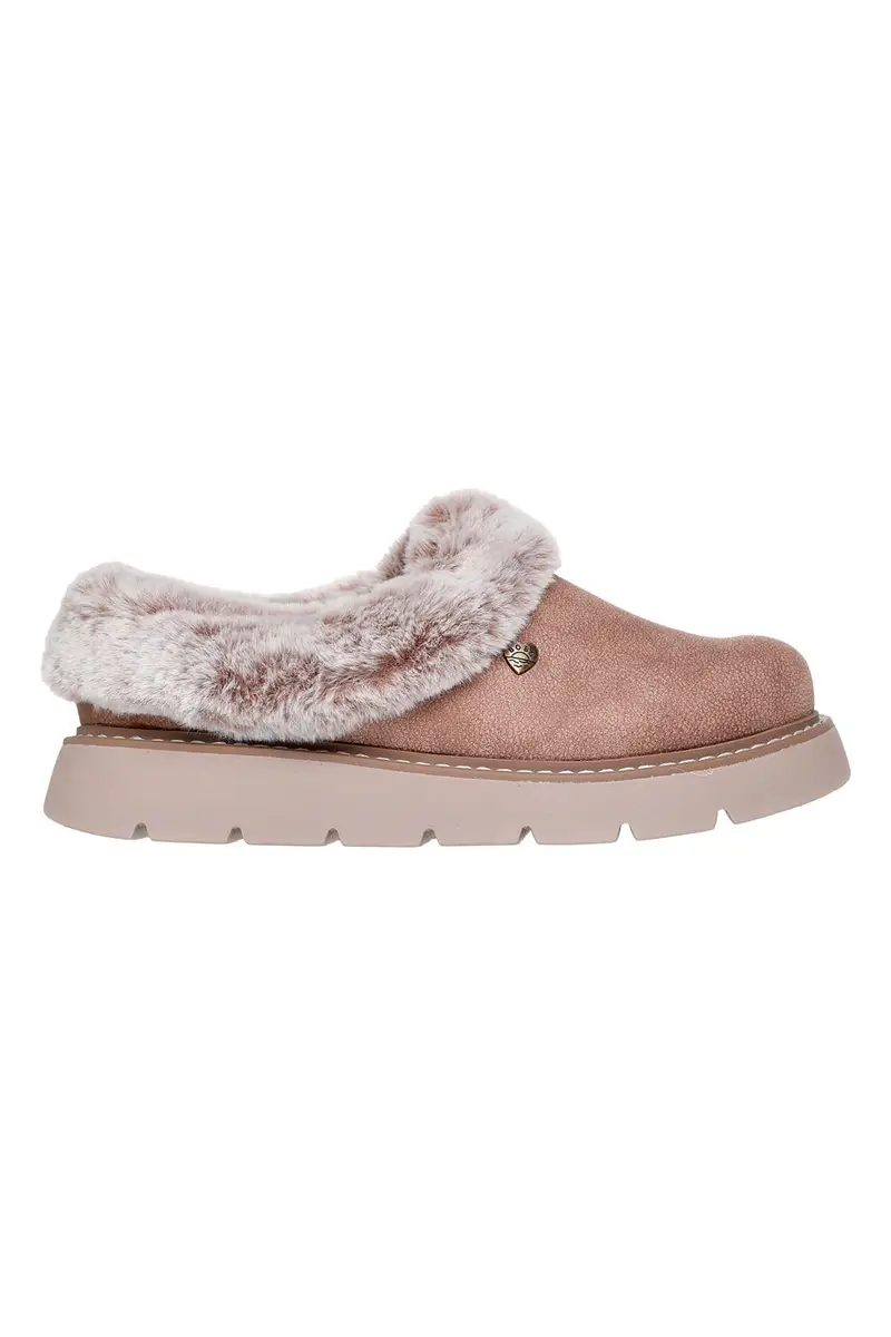 Ciabatte beige con fodera in pelliccia sintetica Skechers Keepsakes Lite Cozy Blend