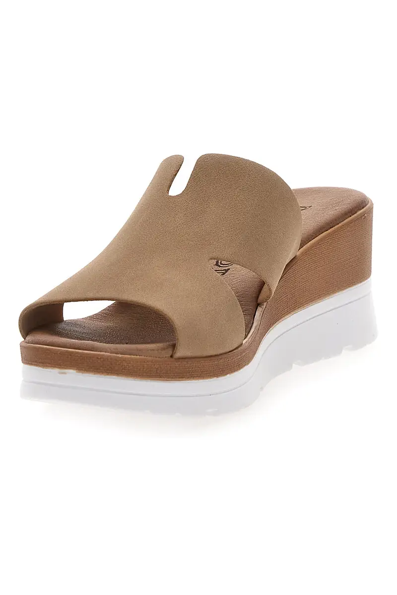 Ciabatte Beige con Zeppa A Contrasto Bianca PLOCADI 11071242 miniatura 3