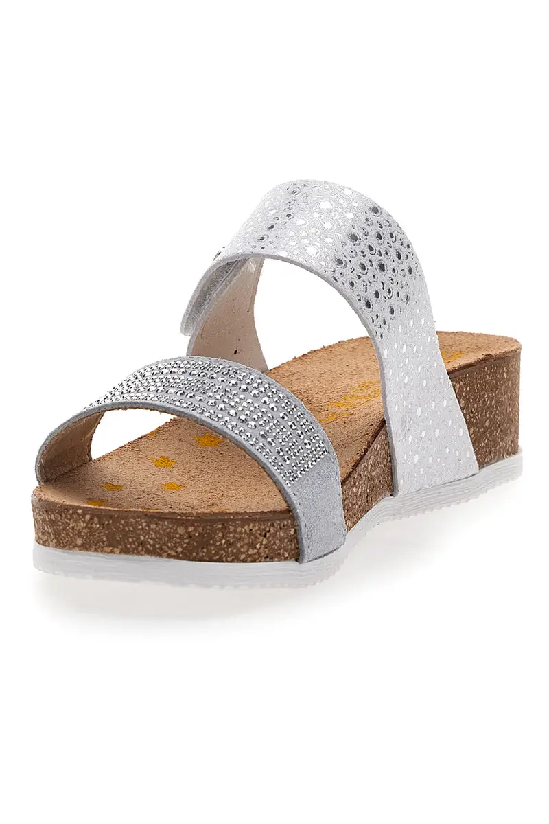 Ciabatte Bianche Con Brillantini Argentati Pittarello Bio 293480 miniatura 3