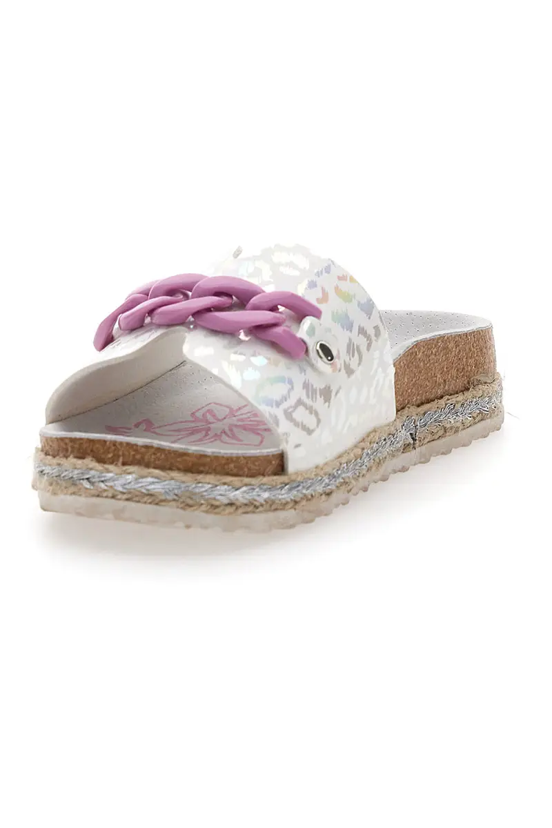 Ciabatte bianche con cuore glitter rosa Pitt Kids 14436 miniatura 3