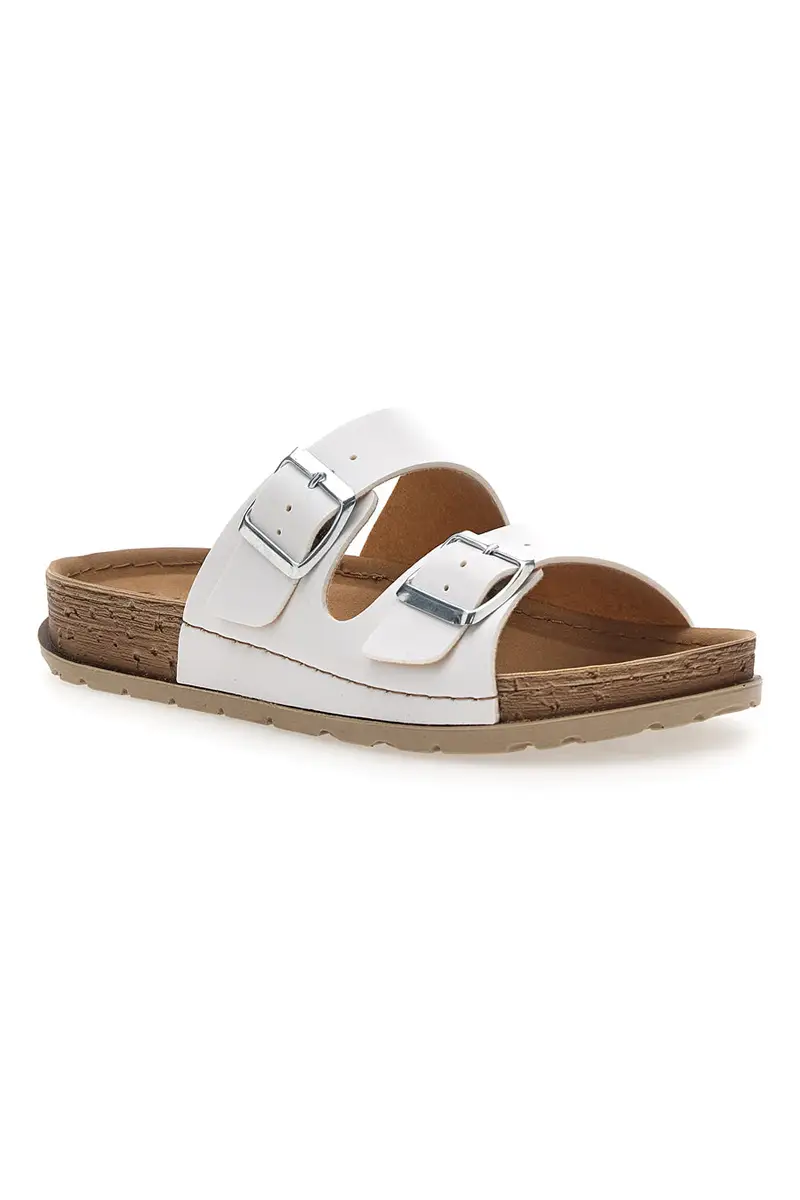 Ciabatte Bianche con Doppia Fascia e Plantare Preformato INBLU 07 NB miniatura 2