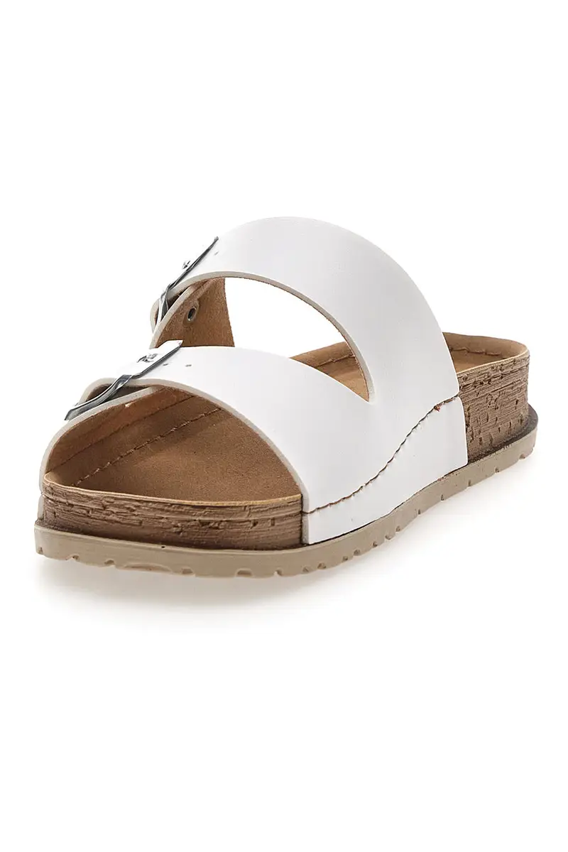 Ciabatte Bianche con Doppia Fascia e Plantare Preformato INBLU 07 NB miniatura 3