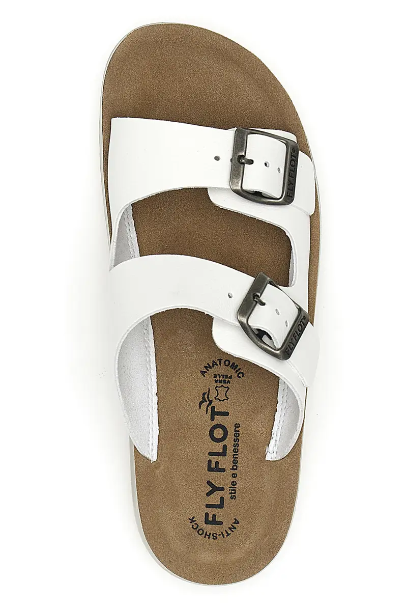 Ciabatte bianche con doppia fibbia e sottopiede anatomico FLY FLOT 77G642C miniatura 3