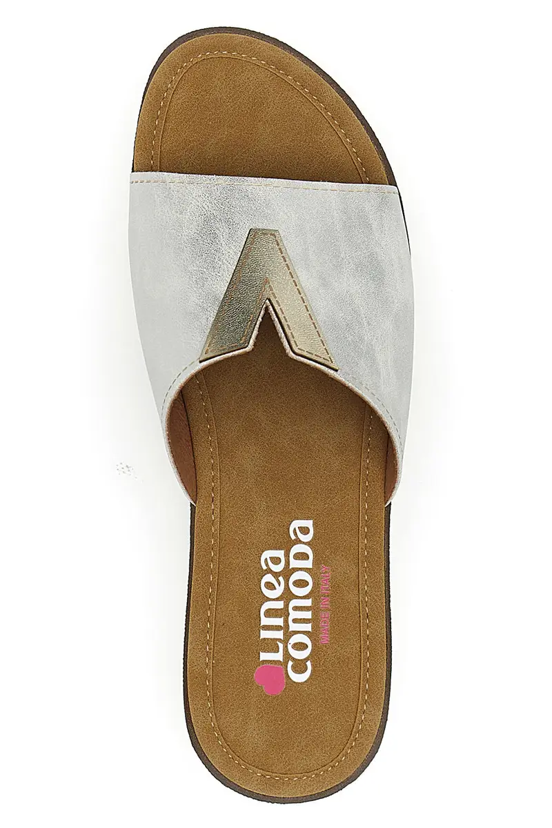 Ciabatte bianche con fascia intrecciata e plantare morbido Linea Comoda 6526 miniatura 3