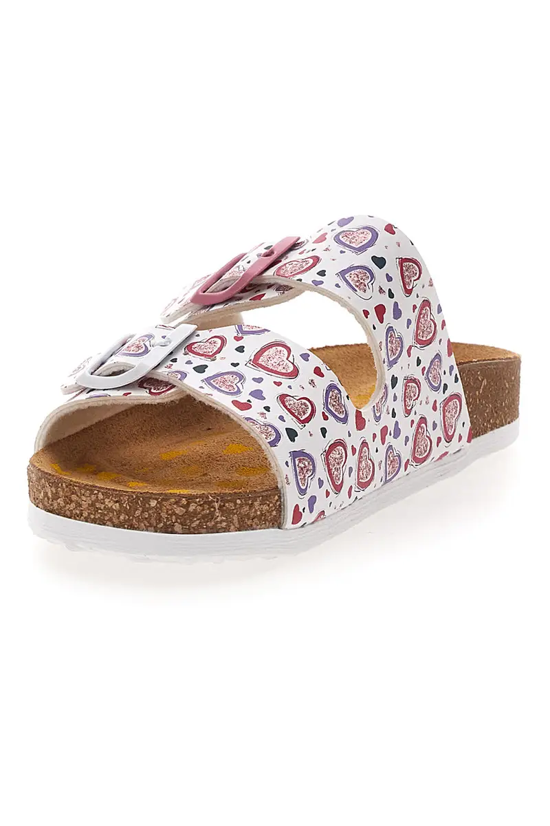 Ciabatte bianche con stampa cuori e doppia fibbia PITTARELLO BIO 257A312SR miniatura 3