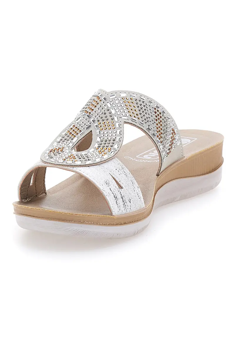 Ciabatte bianche con strass INBLU 42BV miniatura 3