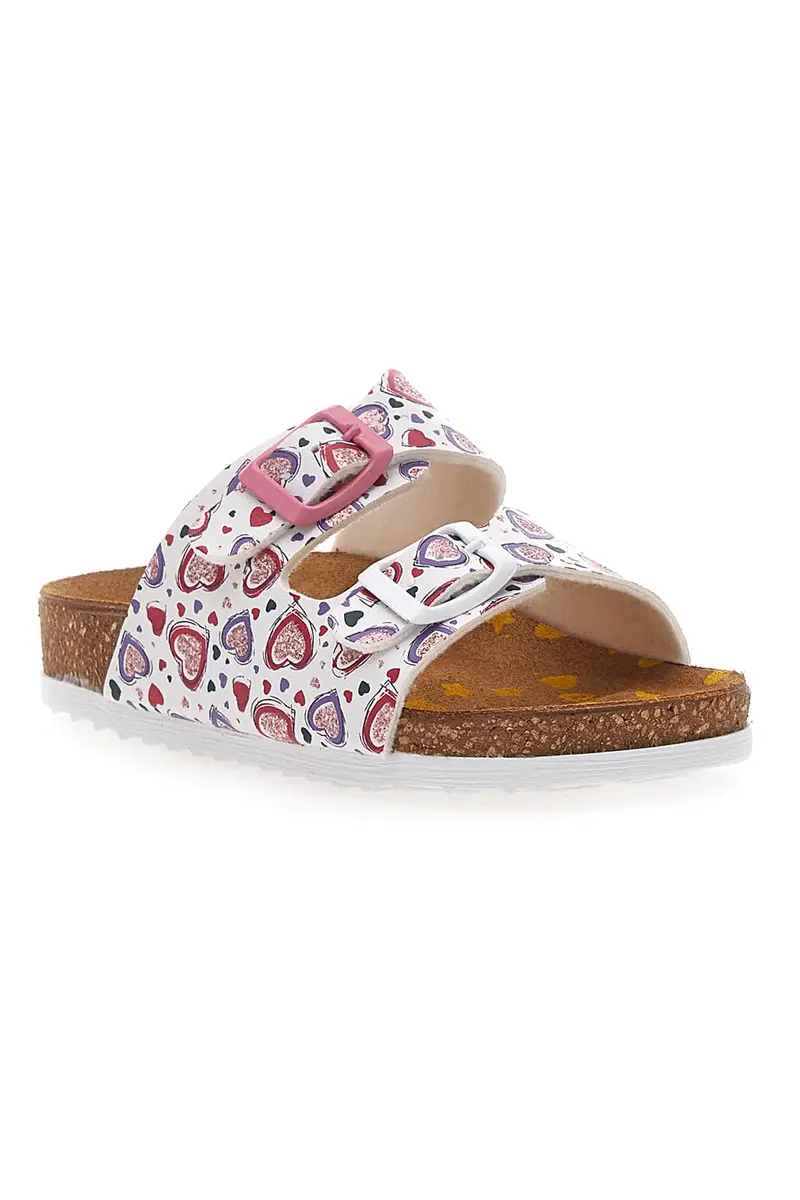 Ciabatte bianche fantasia con doppia fascia e plantare preformato Pittarello Bio 257A312SR miniatura 2