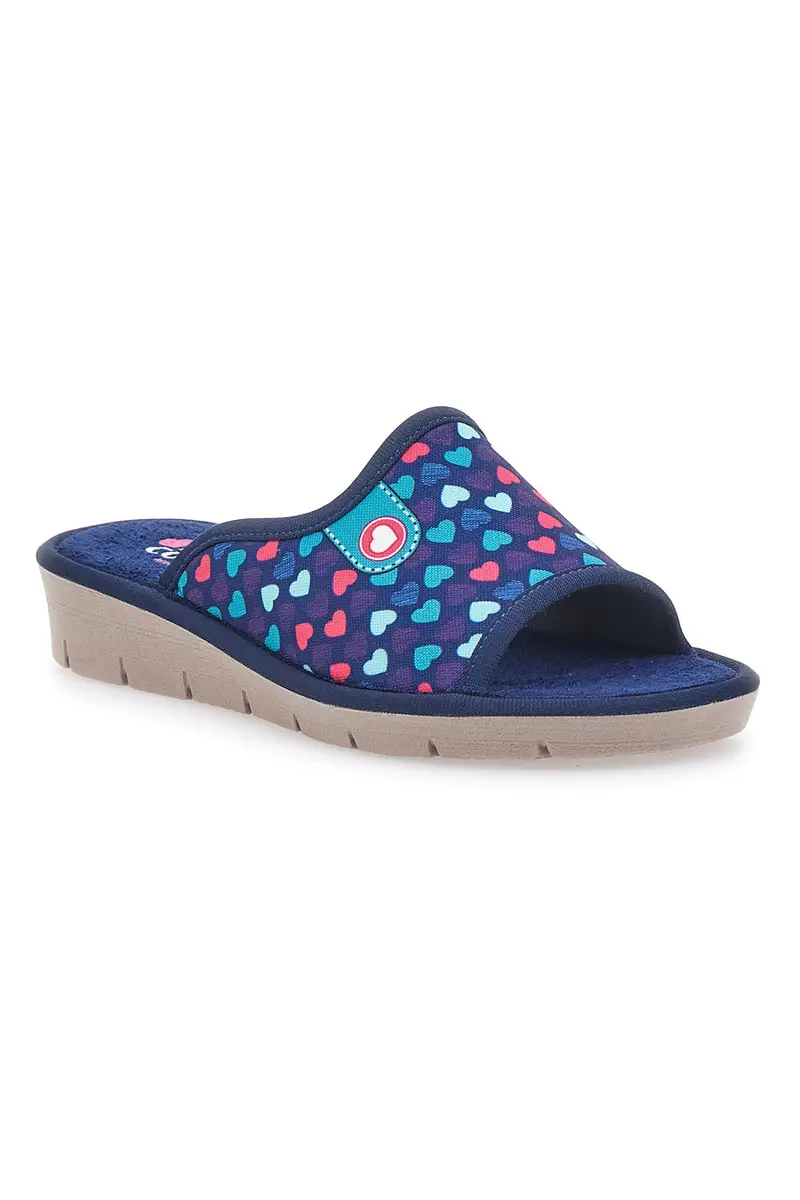 Ciabatte Blu Con Cuoricini Made in Italy Linea Comoda 8063 miniatura 3