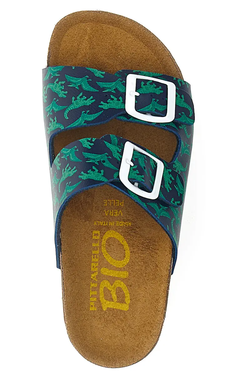 Ciabatte blu con dinosauri e doppia fibbia PITTARELLO BIO 257A206SR miniatura 3