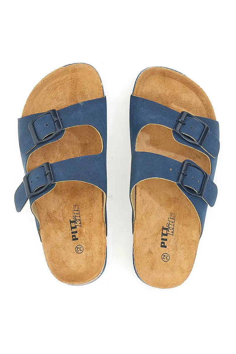 Ciabatte blu con doppia fibbia Pitt Kids 41701